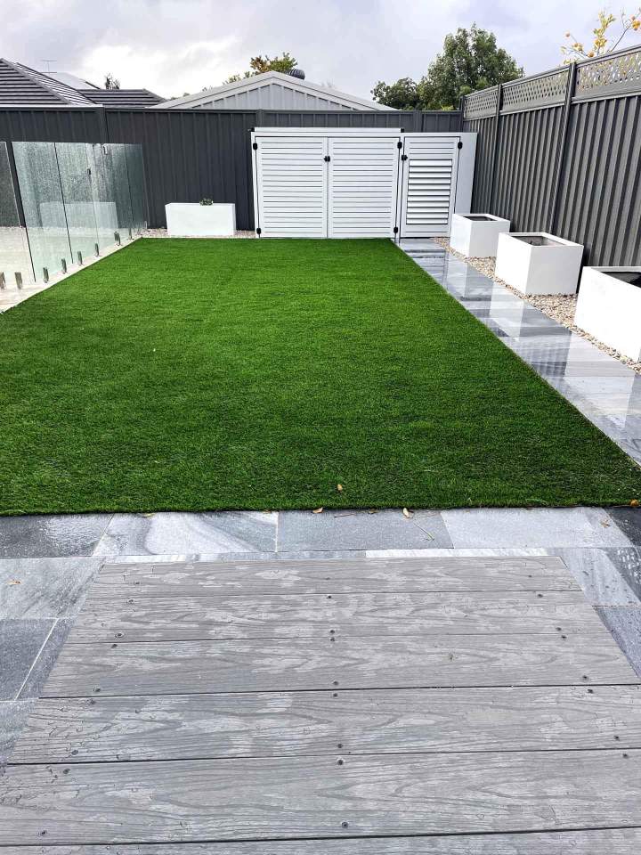 Outdoor Space Landscaped with Artificial Lawn Perth